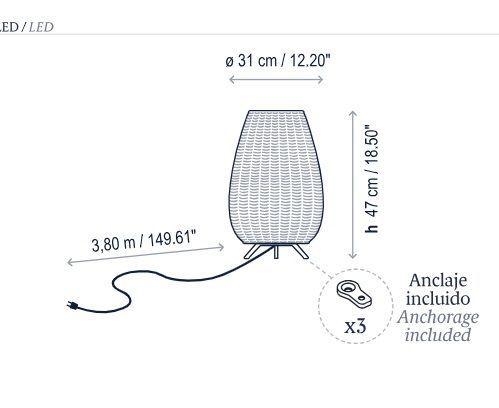 Lampa stojąca Amphora z brązowym kloszem, LED, o klasie szczelności IP66