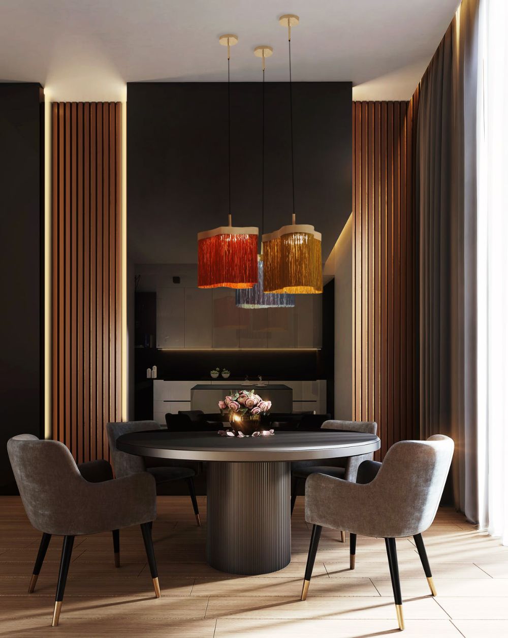 Wisząca lampa Arcipelago w kolorze koniakowym