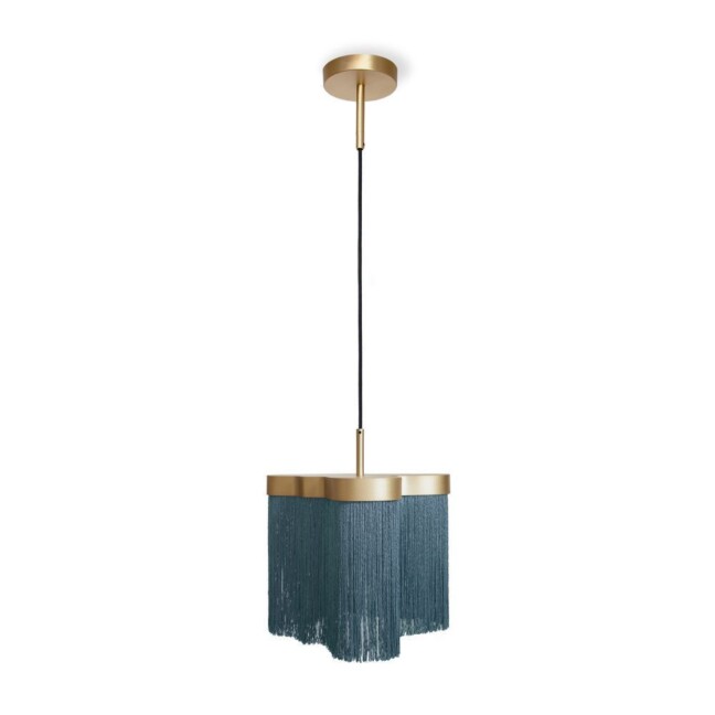 Wisząca lampa Arcipelago so fog blue z kloszem ozdobionym frędzlami