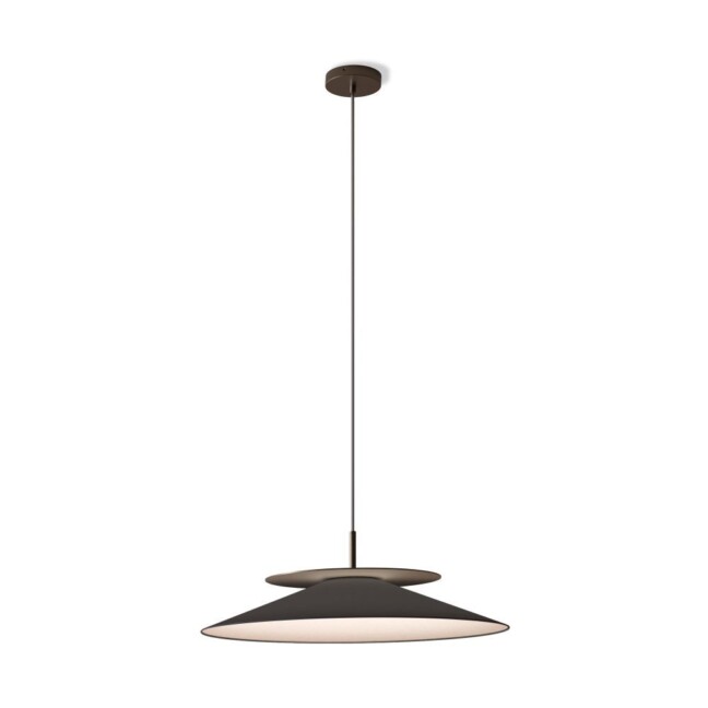 Duża złota lampa wisząca Asia z szarym abażurem o średnicy 70 cm