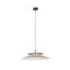 Wisząca lampa Asia w brązowym kolorze z białym abażurem o średnicy 46 cm