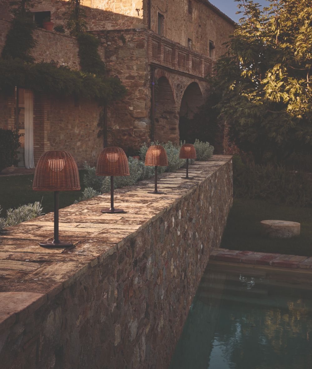 Brązowy słupek ogrodowy Atticus B/40 z oświetleniem LED