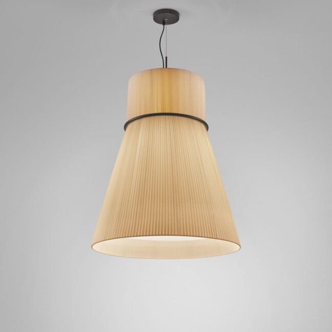 Kremowa, duża lampa wisząca Folie S/70