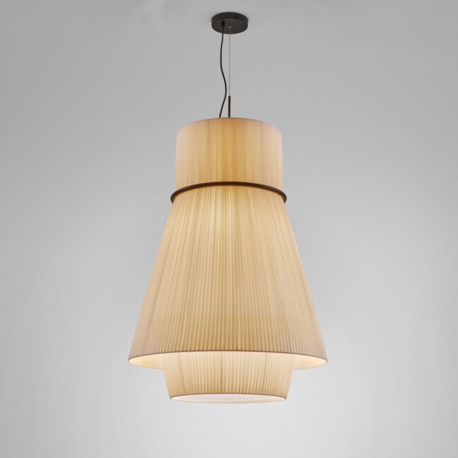 Wisząca lampa Folie S/70.2 w kolorze beżowym