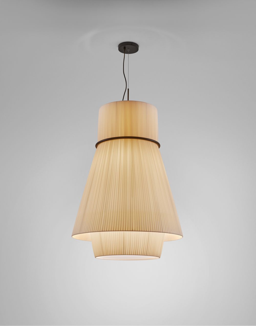 Wisząca lampa Folie S/70.2 w kolorze beżowym