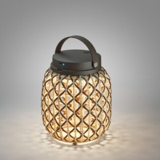 Brązowa przenośna lampa stołowa Nans M/21/R o klasie ochrony IP20