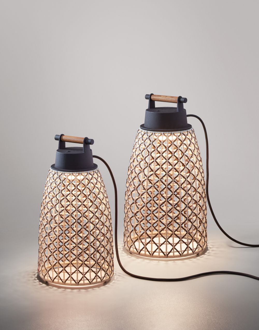 Brązowa przenośna lampa ogrodowa Nans M/41 Outdoor