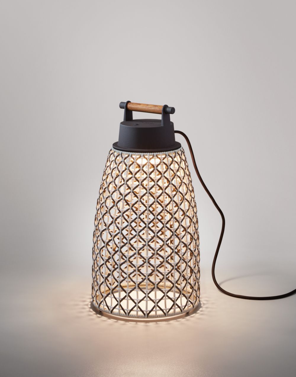 Brązowa przenośna lampa ogrodowa Nans Portable M/49 Outdoor