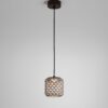 Brązowa, wisząca lampa Nans S/16 w kompaktowym rozmiarze do użytku zewnętrznego