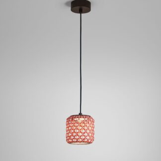 Czerwona, niewielka lampa wisząca Nans S/16 Outdoor