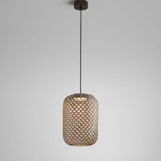 Wisząca lampa LED Nans S/31.2 w odcieniu brązu, przeznaczona do użytku zewnętrznego