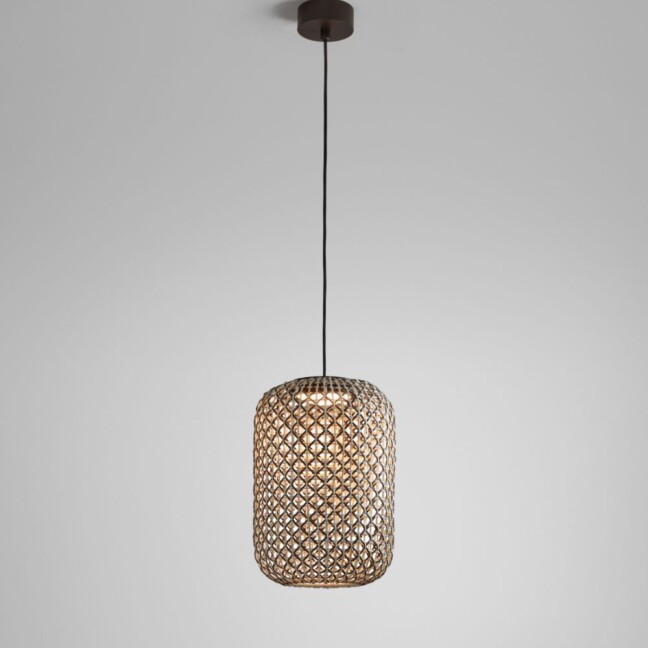 Wisząca lampa LED Nans S/31.2 w odcieniu brązu, przeznaczona do użytku zewnętrznego