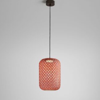 Wisząca lampa LED Nans S/31.2 w czerwonym kolorze, przeznaczona do użytku na zewnątrz