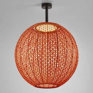 Czerwona, duża lampa sufitowa Nans Sphere PF/80