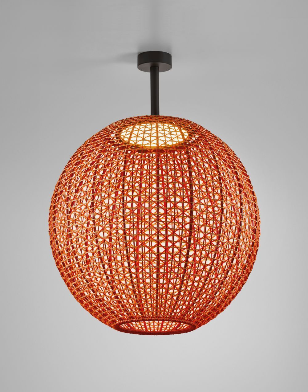 Czerwona, duża lampa sufitowa Nans Sphere PF/80