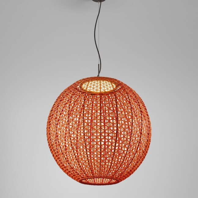 Czerwona, duża lampa wisząca Nans Sphere S/80 Outdoor