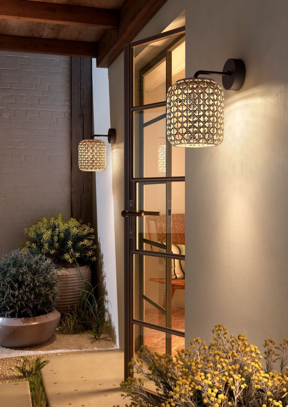 Brązowy kinkiet zewnętrzny Nans A/02 Outdoor o klasie szczelności IP54