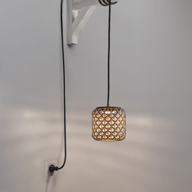 Brązowa lampa wisząca Nans S/16/H Outdoor