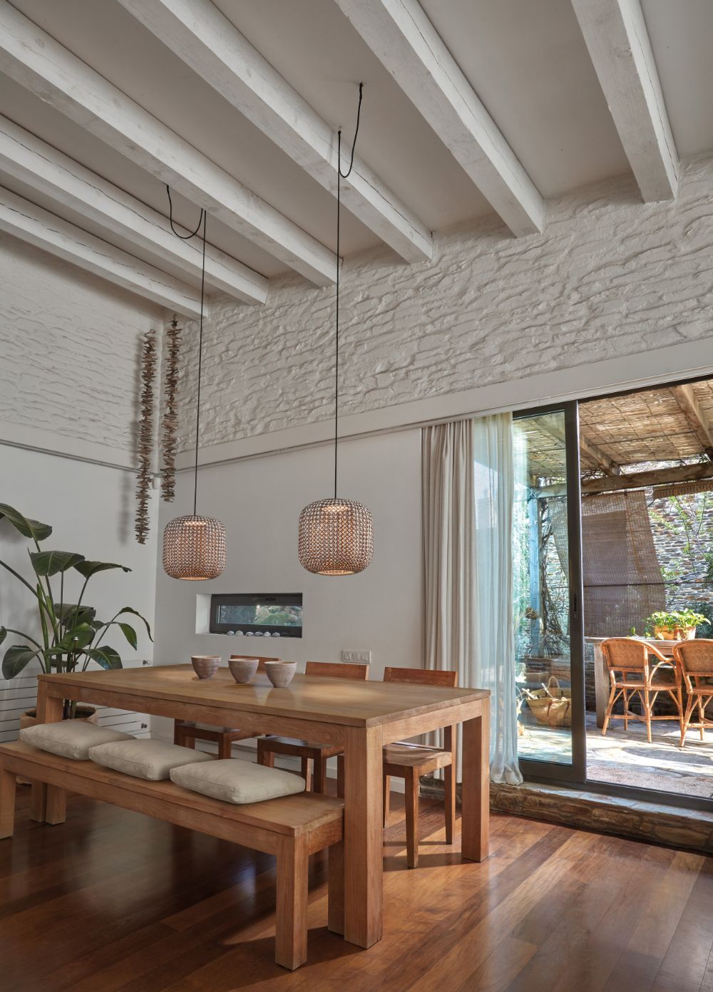 Beżowa lampa wisząca Nans S/31 Outdoor