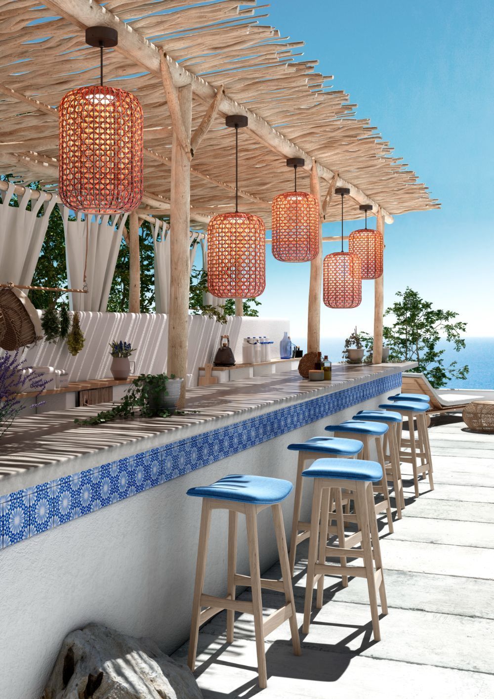 Wisząca lampa LED Nans S/31.2 w czerwonym kolorze, przeznaczona do użytku na zewnątrz