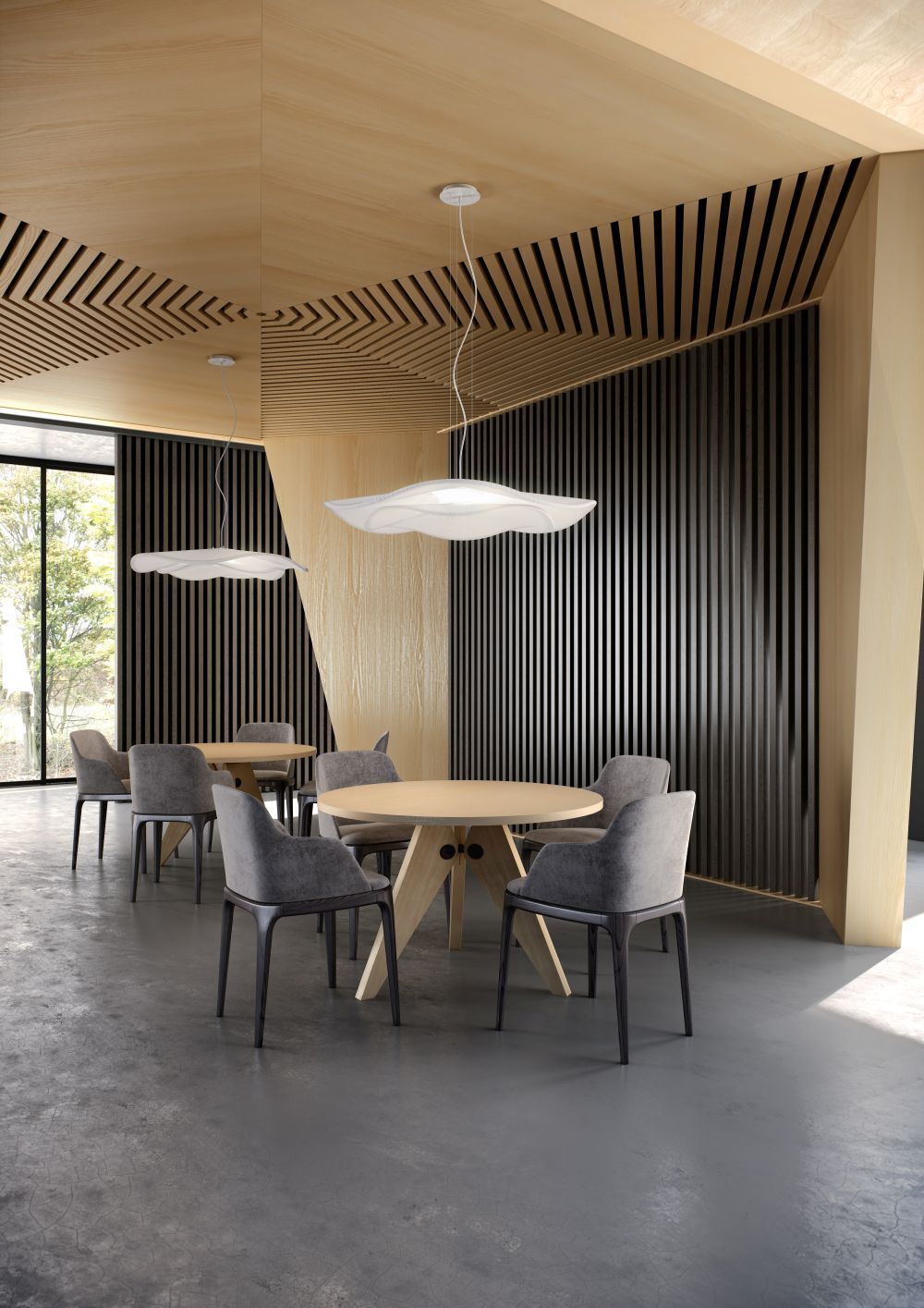 Wisząca lampa LED Mediterrània S/105 w białym kolorze, IP20