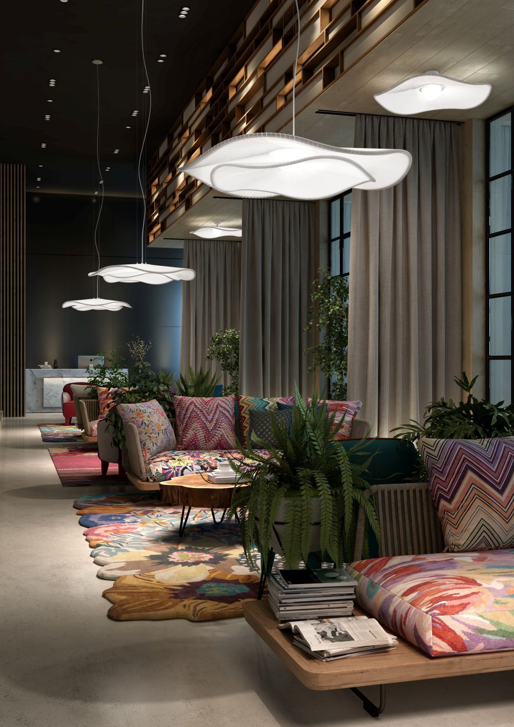 Wisząca lampa Mediterrània S/105.2 w białym kolorze z podwójnym kloszem