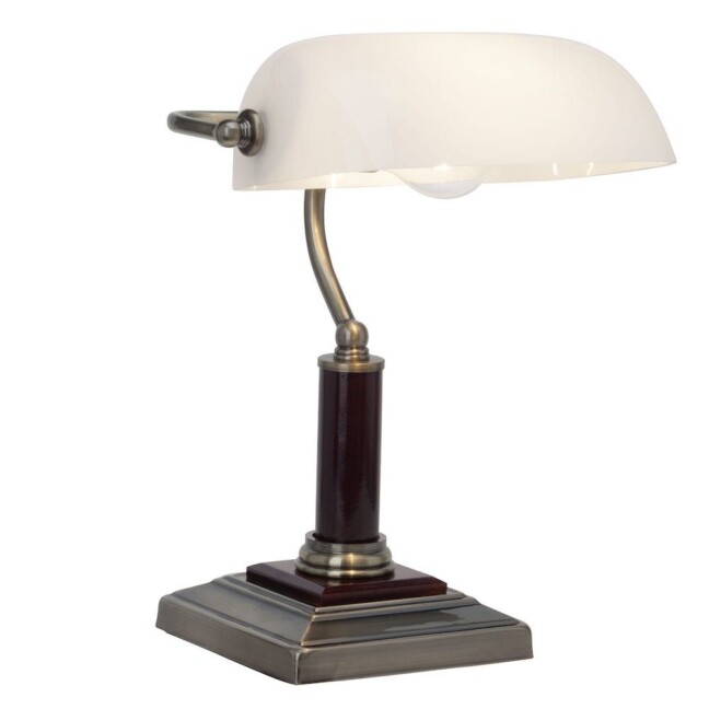 Biurkowa lampa Bankir w kolorze antycznego mosiądzu