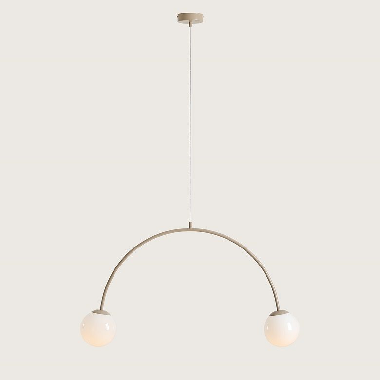 Beżowa wisząca lampa Una 2, idealna do gabinetu