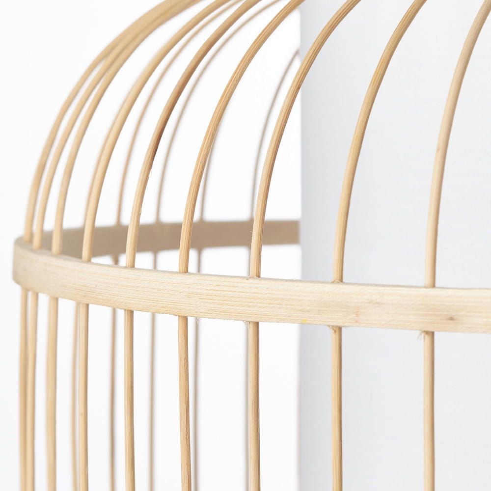 Wisząca lampa Bones z kloszem z bambusa