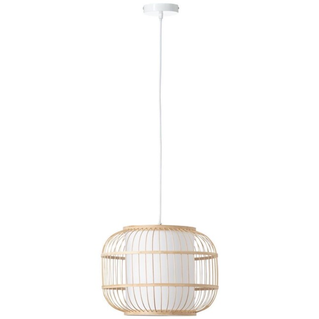 Wisząca lampa Bones z kloszem z bambusa