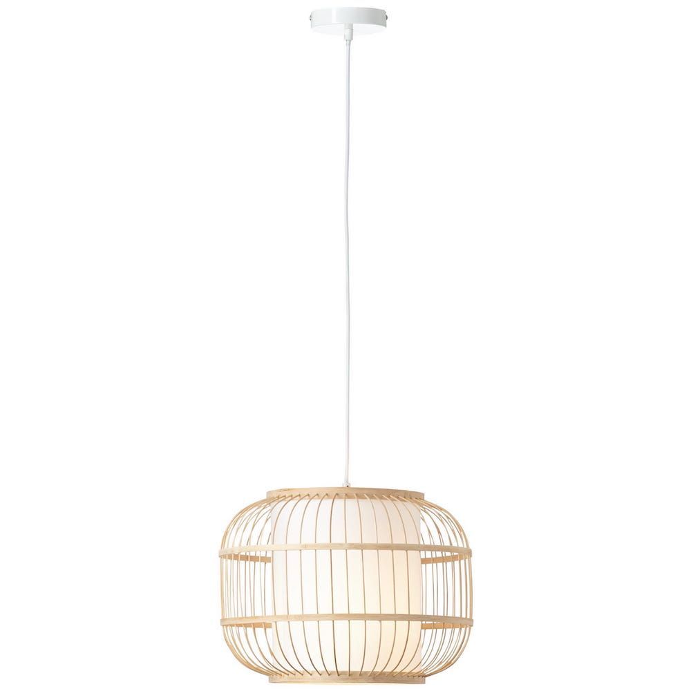 Wisząca lampa Bones z kloszem z bambusa