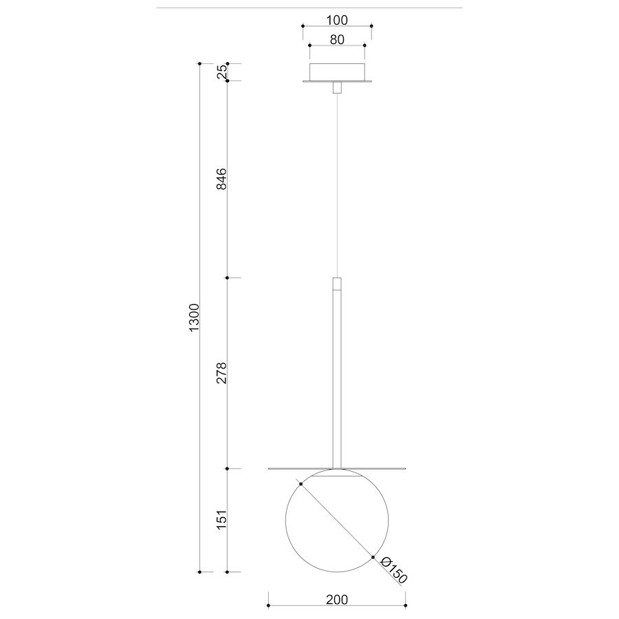 Wisząca lampa Borra B – szklany klosz w odcieniu mosiądzu