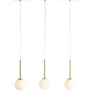 Wisząca lampa Bosso 3 z mlecznymi kloszami