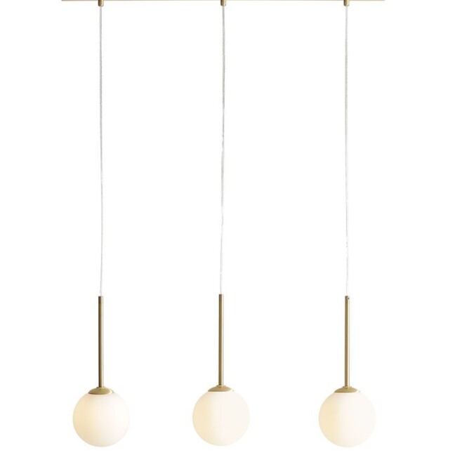 Wisząca lampa Bosso 3 z mlecznymi kloszami