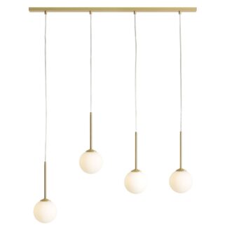 Wisząca lampa Bosso 4 z mlecznego szkła