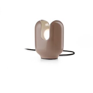 Brązowa lampa stołowa Batucada C2590 z ceramiki