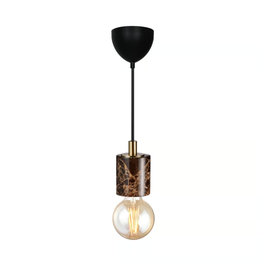 Brązowa wisząca lampa marmurowa Siv