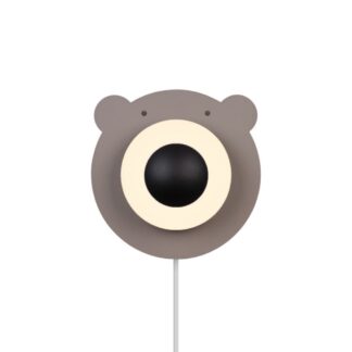 Dziecięcy kinkiet Bruna Bear z szklanym kloszem