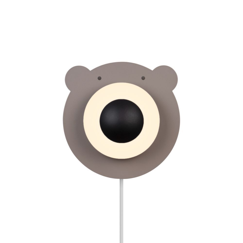 Dziecięcy kinkiet Bruna Bear z szklanym kloszem