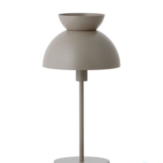 Stylowa lampa stołowa Butterfly z zaokrąglonym kloszem w odcieniu szarobeżowym