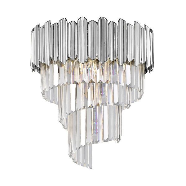 Srebrna lampa sufitowa Gladius z kryształkami