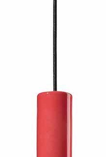 Podłużna, wisząca lampa Pi w odcieniach koralowego i czerwonego