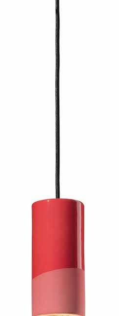 Mała wisząca lampa Pi w kolorze koralowym i czerwonym