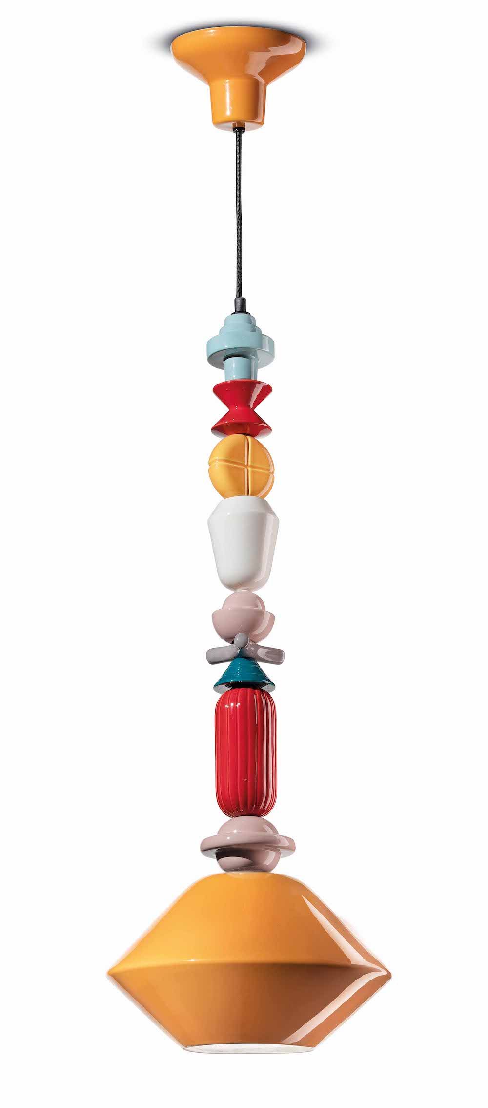 Pomarańczowa lampa wisząca Lariat C2512 z ceramiki