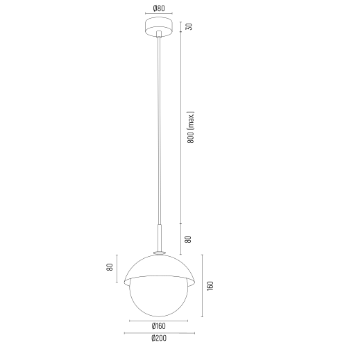 Minimalistyczna lampa wisząca Cappella z metalowym kloszem i kremowym przewodem