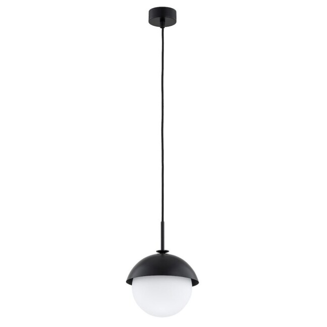 Czarna wisząca lampa Cappella z kloszem ze szkła