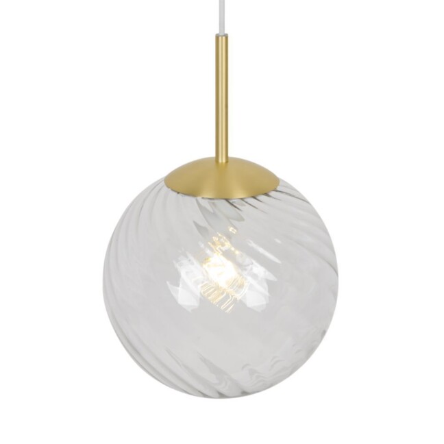 Złota, duża lampa wisząca Chisell 25