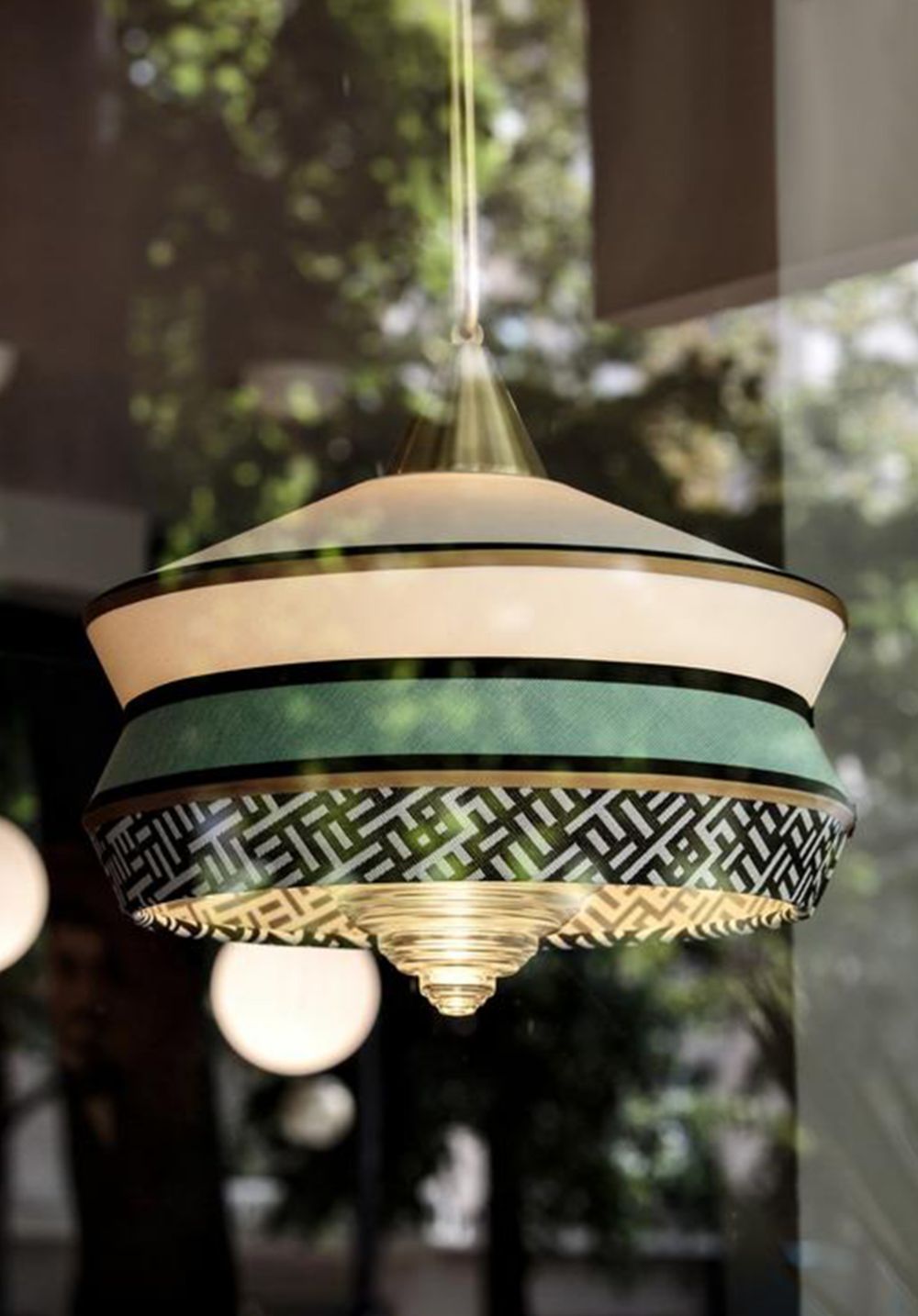 Wisząca lampa Calypso So Guadaloupe w miętowym kolorze