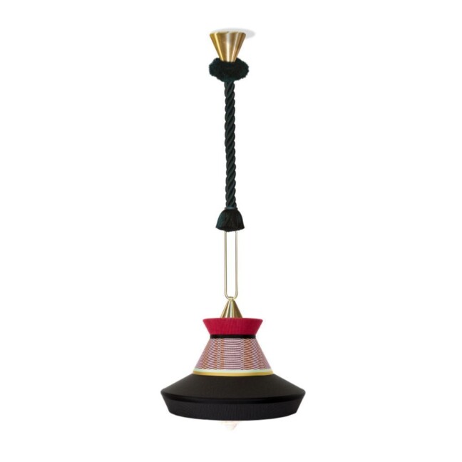 Wisząca lampa Calypso So Guadaloupe w kolorach czerni i czerwieni