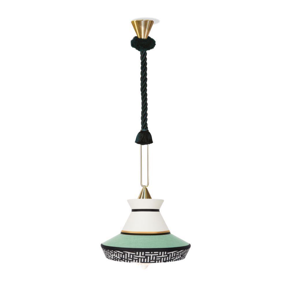 Wisząca lampa Calypso So Guadaloupe w miętowym kolorze